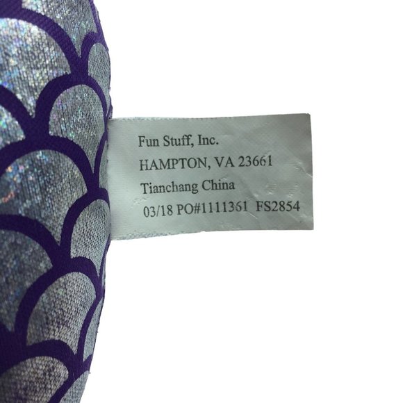 Fun Stuff Inc. Purple Hair Glitter Scales Tail Mermaid Doll Plush Toy 15.5" - Picture 7 of 9
